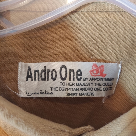 Andro One by appointment to her majesty the queen button down brown shirt 45 XL - Picture 2 of 6